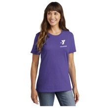 Ladies 100% Cotton Tee - LC YMCA Volunteer Logo