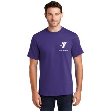 Adult 5.4oz 100% Cotton Tee - YMCA Volunteer Logo
