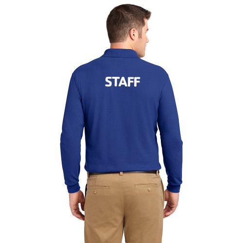 Mens Tall Size Silk Touch™ Long Sleeve Polo  - EMBROIDERED LOGO