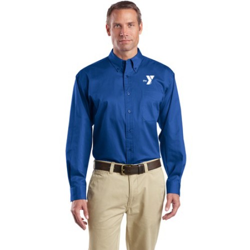 Mens Long Sleeve SuperPro Twill Shirt - Embroidered Y Logo