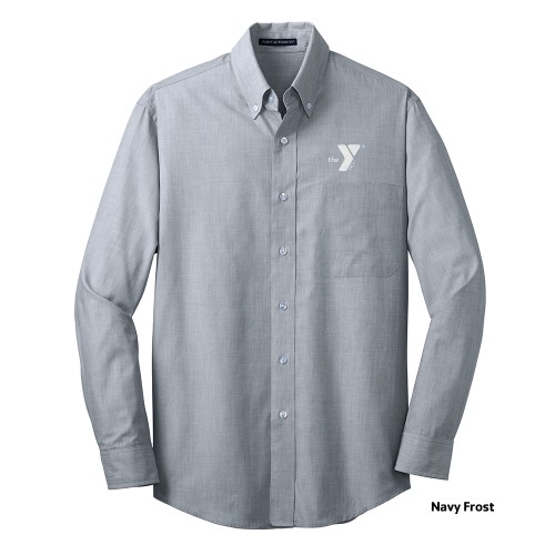 Mens Crosshatch Easy Care Shirt - Embroidered Y Logo