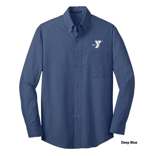 Mens Crosshatch Easy Care Shirt - Embroidered Y Logo