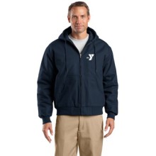 Mens Duck Cloth Work Jacket with Hood - Embroidered