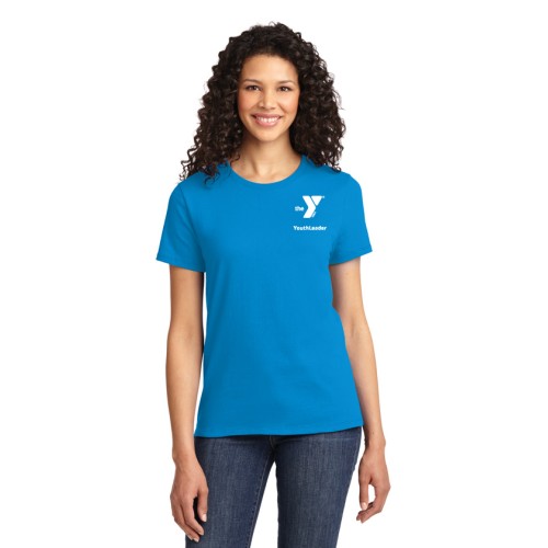 Ladies 6.1oz 100% Cotton Tee  - Y Logo w/ Youth Leader Left Chest