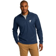 Mens Heavyweight Vertical Texture 1/4 Zip Jacket - Embroidered