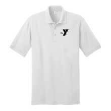 Adult 5.5-Ounce Jersey Knit Polo - Front/Back LC Y Logo - I Am Strong Survivor Back