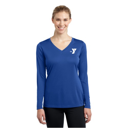 Ladies V-Neck Long Sleeve Competitor™ Tee - Screen Printed