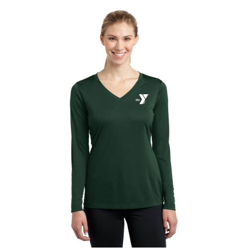 Ladies V-Neck Long Sleeve Competitor™ Tee - Screen Printed