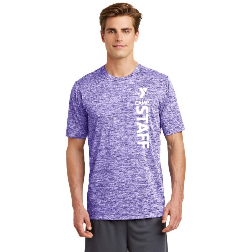 Mens Electric Heather Crew Neck Tee - Camp Staff Vertical / Y STAFF Back 