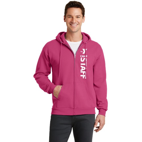 Adult Hooded Full Zip Sweat Shirt Camp Staff Vertical / Y CAMP STAFF Back 