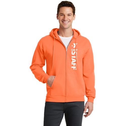Adult Hooded Full Zip Sweat Shirt Camp Staff Vertical / Y CAMP STAFF Back 