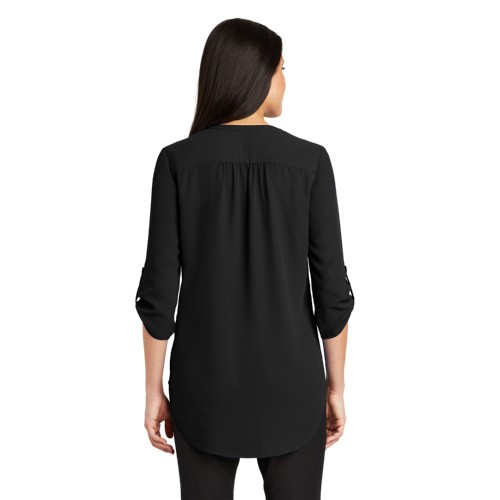 Ladies 3/4-Sleeve Tunic Blouse - Embroidered