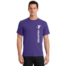 Adult 5.4oz 100% Cotton Tee - Vertical YMCA Volunteer Logo