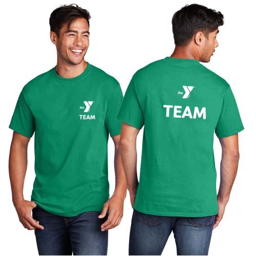 Adult 100% Cotton Tee - Y TEAM Front/Back - Screen Print