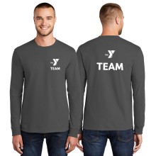 Adult Y-Team Long Sleeve 100% Cotton Tee  - Front/Back Screen Print