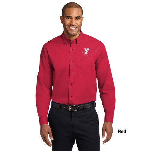 Mens Long Sleeve Easy Care Shirt - Embroidered