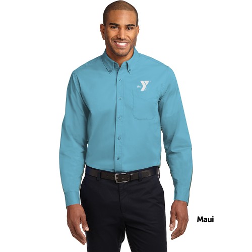 Mens Long Sleeve Easy Care Shirt - Embroidered