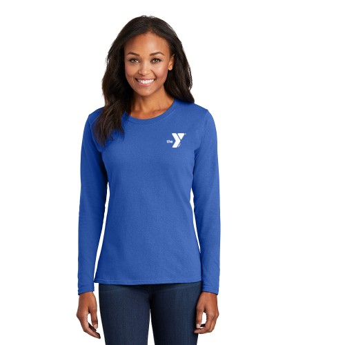 Ladies Long Sleeve 100% Cotton Tee  - Screen Print
