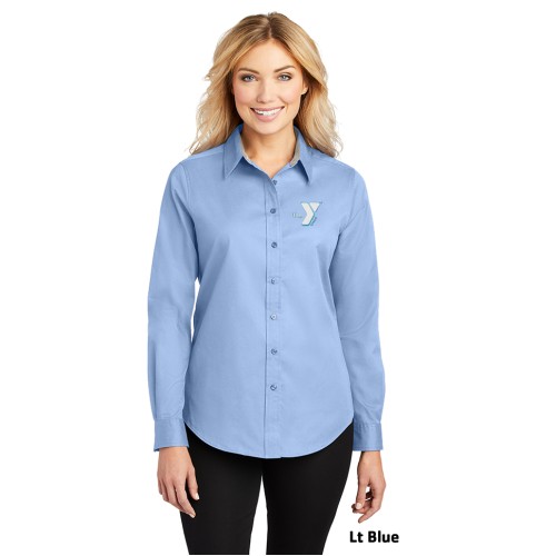 Ladies Long Sleeve Easy Care Shirt - Embroidered