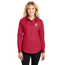 Ladies Long Sleeve Easy Care Shirt - Embroidered