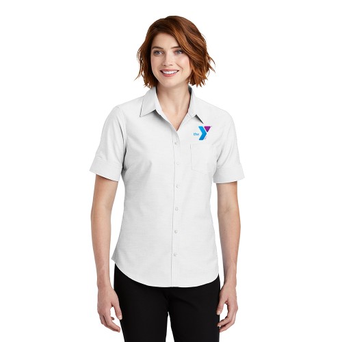 Ladies Short Sleeve SuperPro™ Oxford Shirt - Embroidered