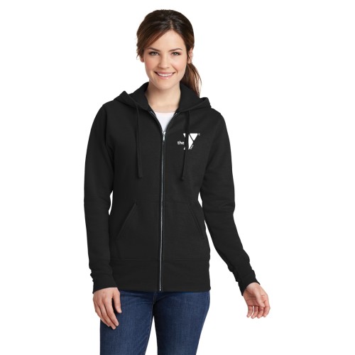 Ladies Core Fleece Full-Zip Hooded Sweatshirt  -  Screen Print