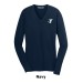 Ladie's V-Neck Sweater - Embroidered