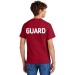 Adult GUARD 100% Cotton 5.4 oz Tee Shirt - Left Chest Y Lifeguard w/ 4" Guard Design on Back