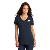 Ladies Perfect Weight™ V-Neck Tee - Screen Printed w/ Left Chest Y Logo