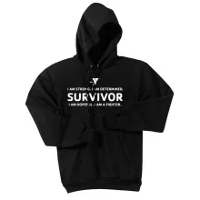 Adult Hooded Sweat Shirt - I Am Strong Survivor (Front Only)