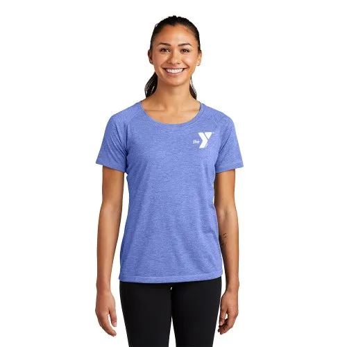 Ladies Tri-Blend Wicking Scoop Neck Raglan Tee - Screen Print 