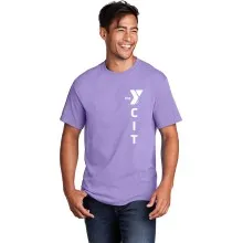 Adult 5.4oz 100% Cotton Tee  - Vertical Y CIT Logo